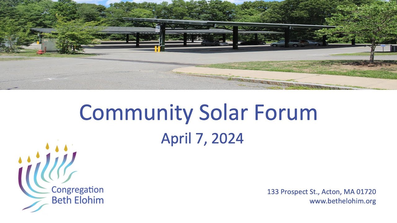 Congregation Beth Elohim Community Solar Forum