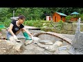 Build a waterfall, build a fish pond p13 - 3 years living in the forest