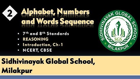 Alphabet, Numbers and Words Sequence # Ch-1 # Intro # Part-2 # Reasoning # 7th, 8th # By Mukesh sir