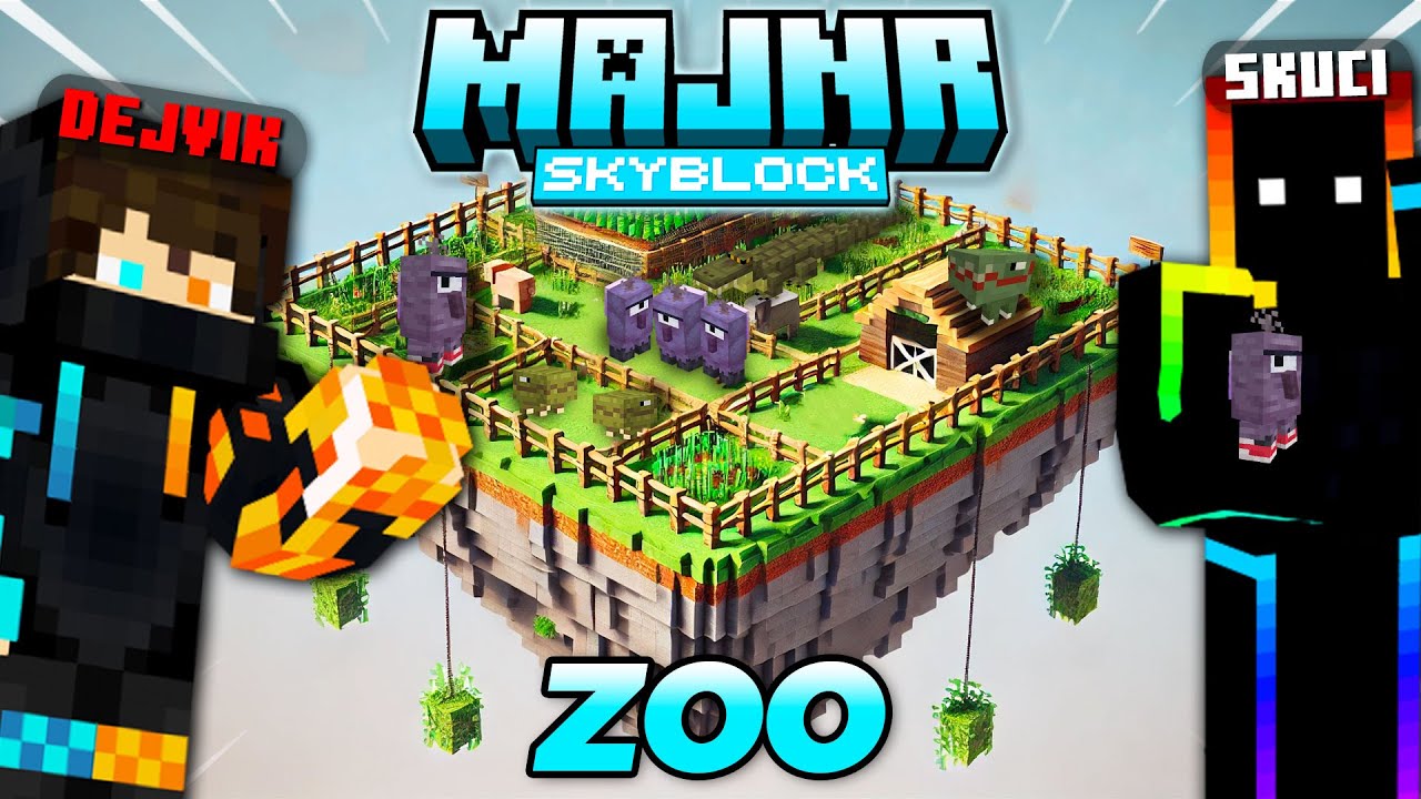 ZOO NA OSTROVĚ A UKRADENÝ COBBLE | MAJNR SKYBLOCK #2 | @MegaSkuci @fatlaax @BowTeaG