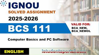 IGNOU BCS 111 Solved Assignment 2025-2026 | English Medium | Download PDF | IGNOU Students Portal
