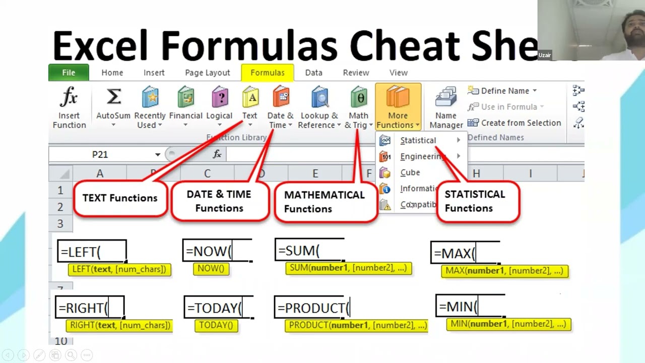 Formulas excel para restar