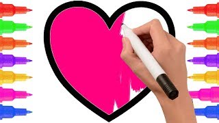 Coloring 8 Hearts Painting For Toddlers And Drawing For Kids Learn Colors For Kids