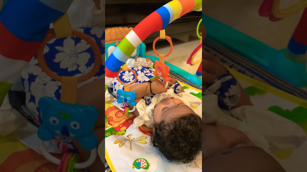 Ira playing with her favourite toy 