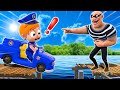 Baby police catch thief   saving little baby   new funny nursery rhymes for kids