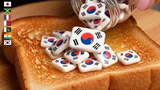 Ultra Macro ASMR👀✨ | Mini Flags Spread On Toast Creating Flags Satisfying😌 AI ASMR 🤍| A2M Thoughts✔️ screenshot 5