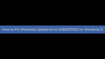 How to Fix Windows Update Error 0x80070103 on Windows 11?
