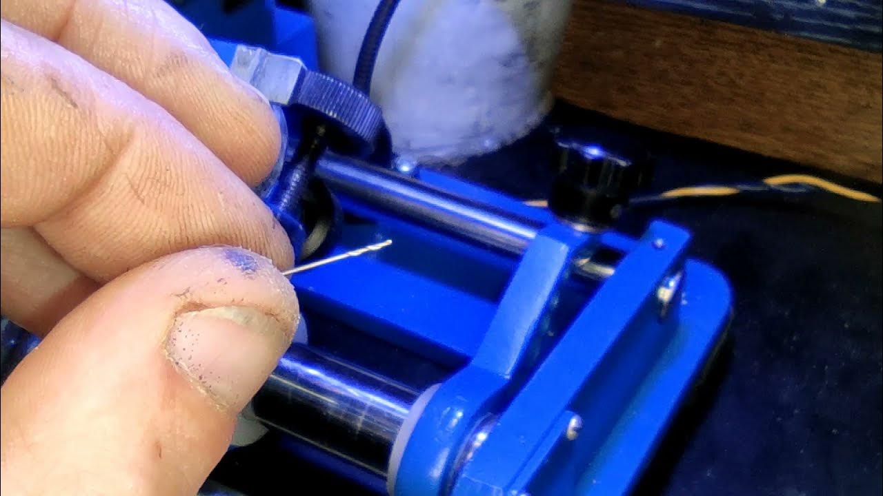 Самодельный мини заточной станок , пример заточки сверла 0,5 мм - YouTube