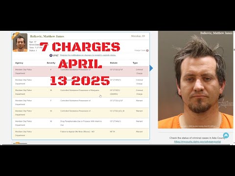 Ada County Idaho Arrests April 13 2025 / 7 charges!
