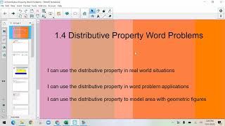 1.4 Distributive Property Word Problems