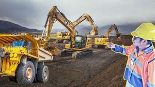 Heavy equipment Big digger excavators and large dump trucks are working to make roads in Pontianak by Yumat Official 271 views 1 year ago 9 minutes, 42 seconds