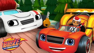 Race Car Blaze's Rescues \& Races! w\/ AJ \& Speedrick | 10 Minutes | Blaze and the Monster Machines
