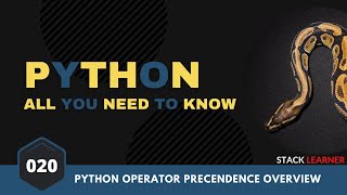 020. Python Operator Precedence | Python All You Need to Know | Python Bangla Tutorial