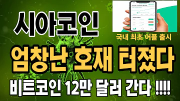 시아코인 시아코인 전망 저장 클라우드 플랫폼 코인주가전망 코인대응전략 코인매수타이밍 코인목표가 앞으로의 전략은