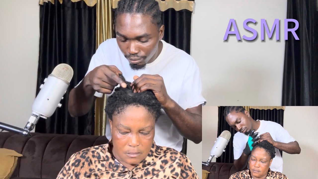 ASMR | Scalp Checking, scratching, nitpicking, scalp oiling massage | Natural sound | No talking 