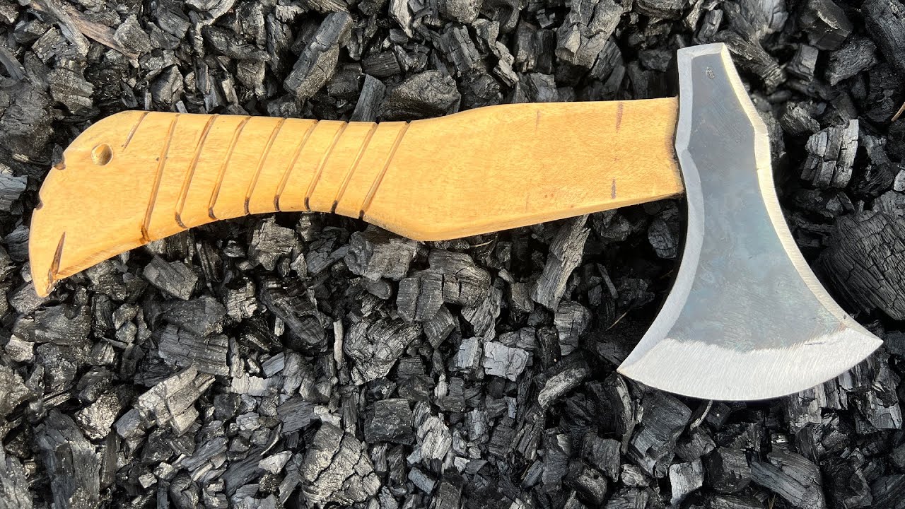 MAKING THE MOST BEAUTIFUL WOODEN HANDLE AXE FROM LEAF SPRING\ Blacksmith SPR.