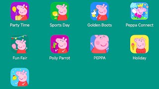 Peppa Pig Party Time/Sports Day/Peppa Pig Golden Boots/Connect/Peppa Pig Fun Fair,Polly Parrot