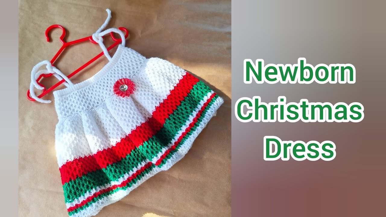 Первое рождественское платье для новорожденного