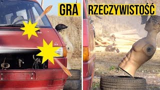 Prawdziwy karabin snajperski kontra osłony z gier