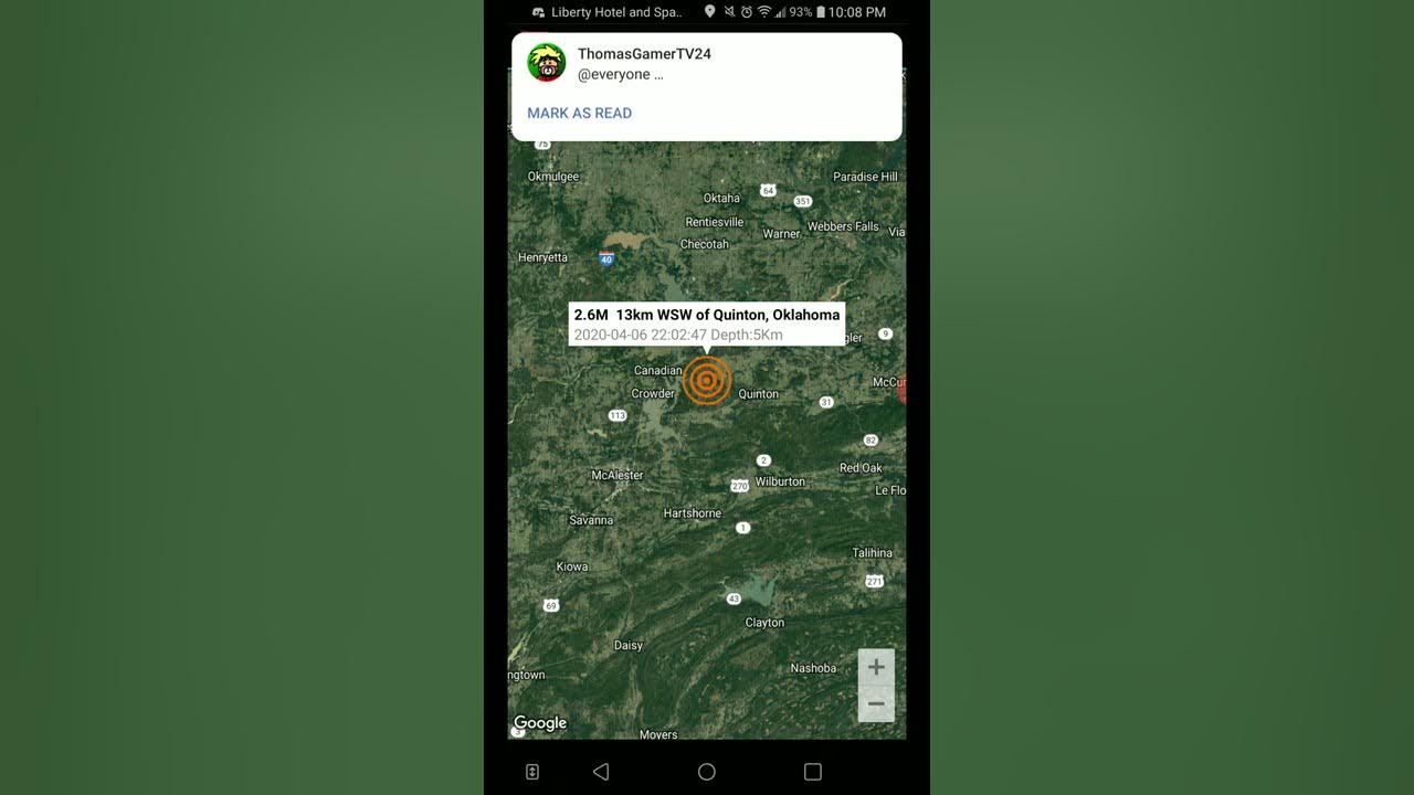 2.6 Earthquake Quinton, Oklahoma 4620 YouTube