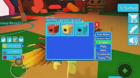 Getting 150 trails in the new update mining sim