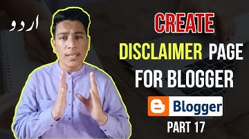 How to create disclaimer page in blogger | how to create disclaimer page | disclaimer page blogger