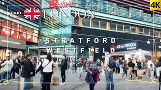 London Stratford Walking Tour 🇬🇧 4K Olympic Park, Market & Westfield Mall