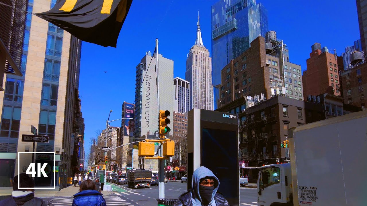 ⁣4K NEW YORK CITY Walking Tour 🗽 Sunny Walk in MANHATTAN, NYC