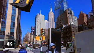 4K NEW YORK CITY Walking Tour 🗽 Sunny Walk in MANHATTAN, NYC