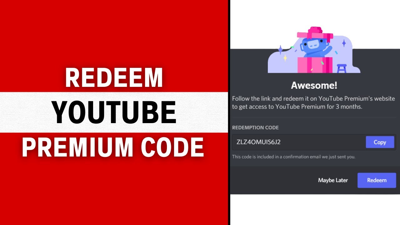 How To Redeem Discord Youtube Premium Code How To Redeem YouTube Premium Code (2024 UPDATE!) - YouTube