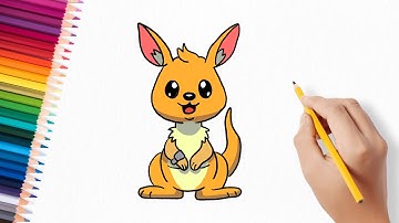 How To Draw A Cute Kangaroo | Easy & Step by step | by Amin