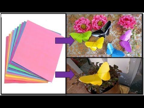 How to make a simple butterfly from origami  paper 