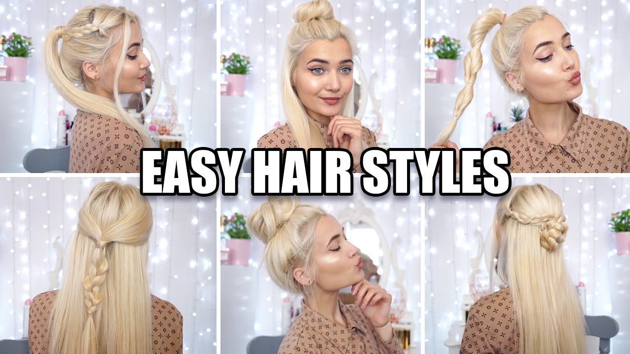 6 Quick Easy Heatless Hairstyles For School Youtube