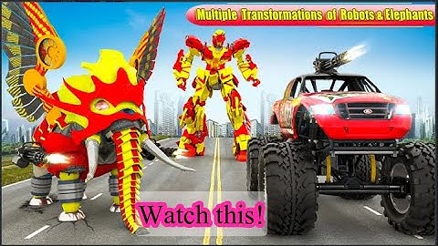 Flying Monster Truck Transform - Elephant Robot Games: Android Games