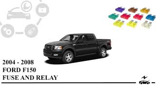 Fuse box diagram Ford F150 2004 - 2008 and relay with assignment and location