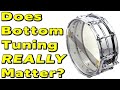 Is the bottom drumhead tuning on a snare drum important