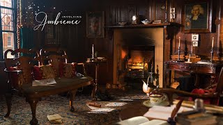 VICTORIAN OFFICE ASMR AMBIENCE | Rain & Fireplace Sounds, Paper & Book Sounds, Writing Sounds
