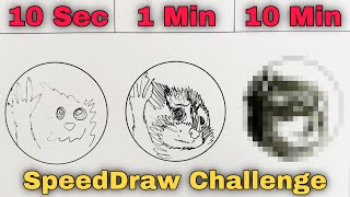 Drawing Pedro Raccoon in 10 sec, 1 min, and 10 min | Pedro el mapache | Meme