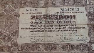 A 1938 Zilverbon Nederlanden Dollar Bill