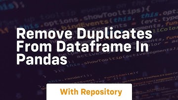 remove duplicates from dataframe in pandas