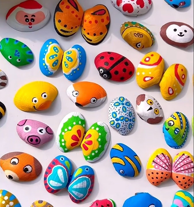 Painting on the seashells #creativeartistry #craftideas  #preschoolactivities  #painting #shell