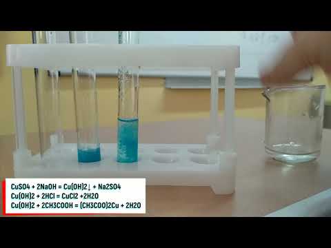 Получение гидроксида меди (II) и растворение его в кислотах