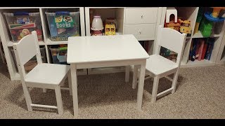 SimLife Wooden Kids Table and 2 Chairs Set, Great for Playing, Learning , Eating Welcome to Mer Product Reviews! If you would like me to review your product, contact me at Merproductreviews@gmail.com To