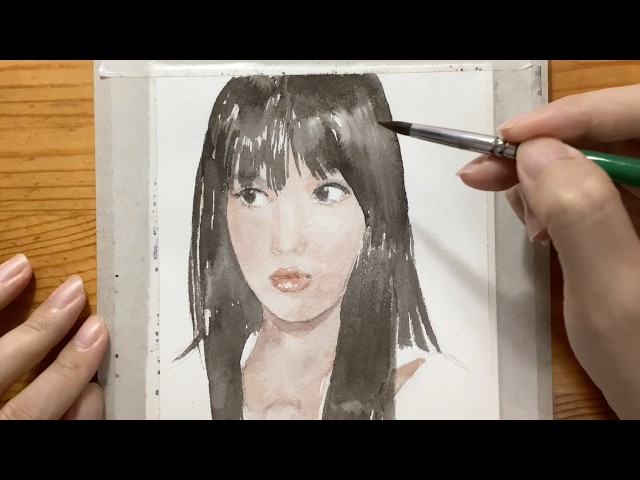 クレヨンと色鉛筆で女性のポートレートを描く - YouTube