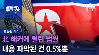 [핫2]北 해커에 털린 법원…내용 파악된 건 0.5%뿐 | 김진의 돌직구쇼