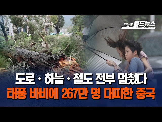 도로·하늘·철도 전부 멈췄다... 태풍 바비에 267만 명 대피한 중국