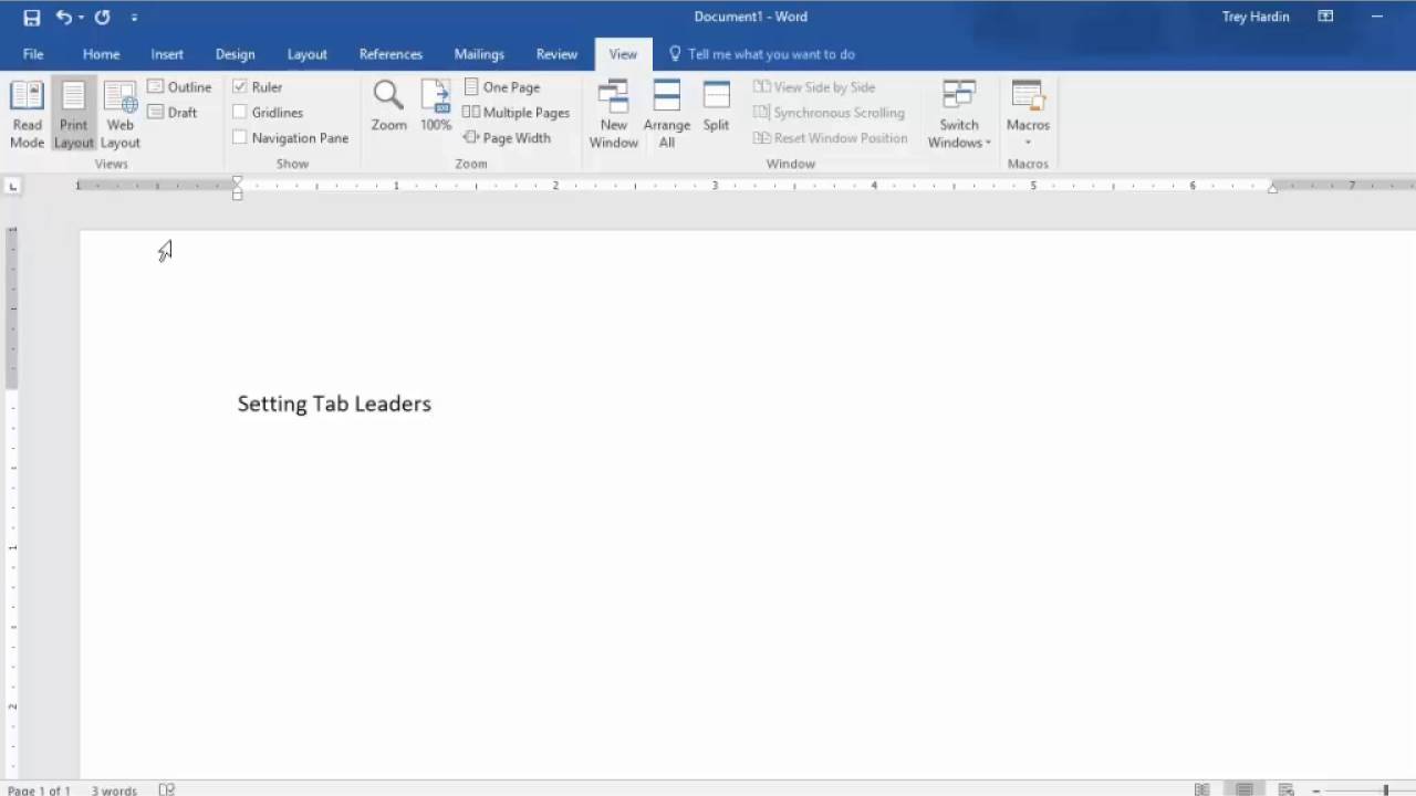 how to insert dot leaders in word 2016 pc