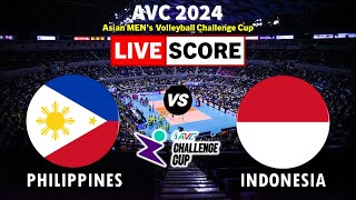 AVC Live | PHILIPPINES vs INDONESIA | 9th Place Match AVC 2024 MEN'S Volleyball Challenge Live Score