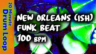 New Orleans Funk Drum Practice Loop – 100 BPM | 20 Minutes for Guitar & Bass