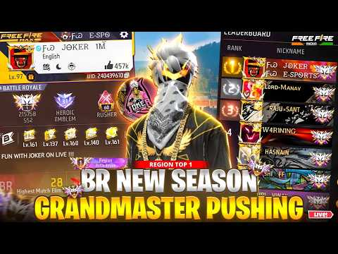 🥵 NEW S52 GRANDMASTER PUSHING 🛑 தமிழ் REGION TOP 1 RANK PUSHING😱 FW JOKER ON LIVE #freefirelivetamil